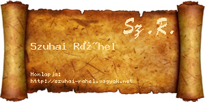 Szuhai Ráhel névjegykártya